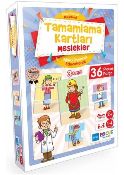 Tamamlama Kartları Meslekler - Eğitici Oyunlar 36 Parça