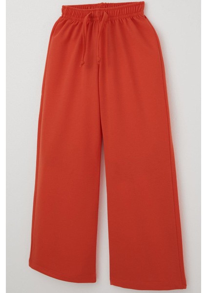 Kız Çocuk Eşofman Altı Bağcık Aksesuarlı Beli Lastikli 5-9 Yaş, Turuncu modelleri