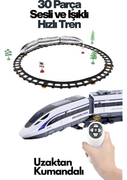 Uzaktan Kumandalı 30 Parça Işıklı 176 cm Tren Set