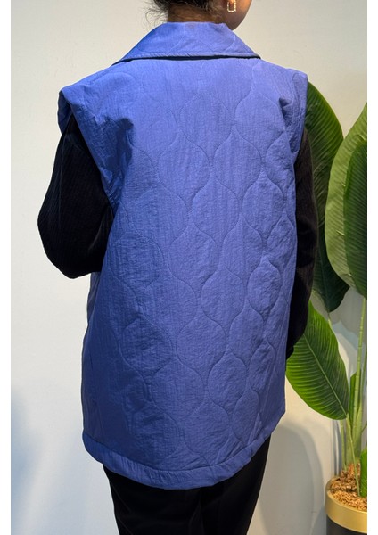 Kapitone Kuşak Detay Yelek 51258 Indigo indirimleri