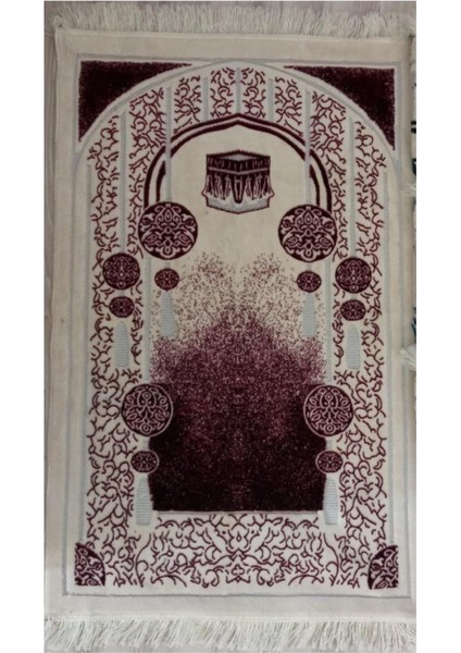 Kâbe Motifi ve Arap Süslemeleri Akrilik Polyester Kadife Desenli Namazlık Seccade (110X70)CM 700 gr fiyatları