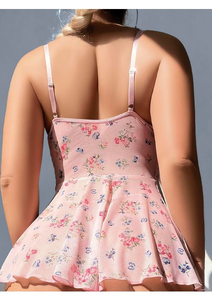 Arias Closet Pembe Dantel Işlemeli Çiçek Desenli Fantezi Gecelik fiyatları