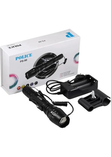 Police Ps-90 Cree T6 LED Avcı Şarjlı El Feneri fiyatları