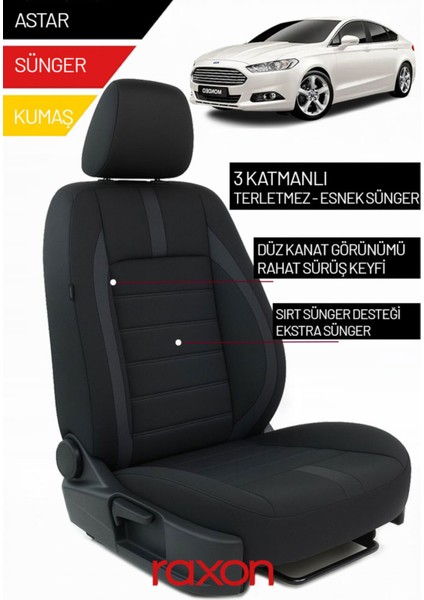 Ford Mondeo 2019 ve Sonrası Için 2+1 Binek Araçlara Uyumlu Tay Tüyü Oto Koltuk Kılıfı
