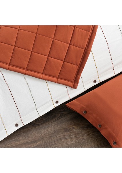 Freda Çeyiz Seti 5 Parça Yatak Örtülü Nevresim Takımı Terracora Kiremit modelleri