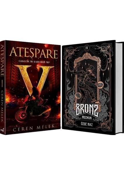 Bronz 4 Mecnun Ciltli ve Ateşpare 1 Canavar Mı Kahraman Mı? Ciltli Ceren Melek 2li Set