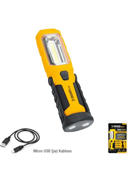 Şarjlı LED Fener 350 Lümen 3.7V / 1200 Mah