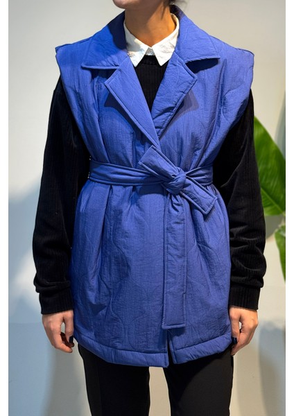 Kapitone Kuşak Detay Yelek 51258 Indigo fiyatları