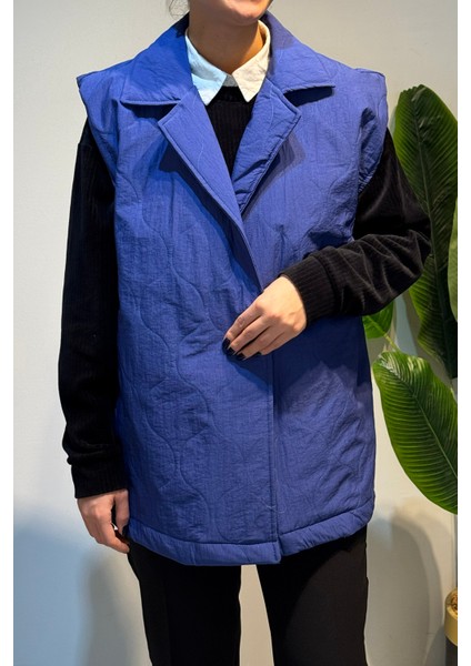 Kapitone Kuşak Detay Yelek 51258 Indigo modelleri