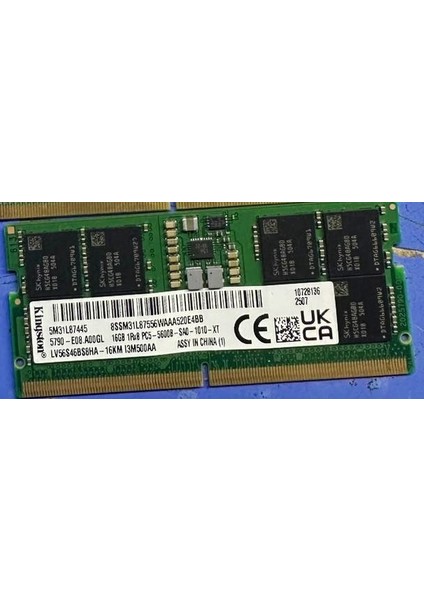 Lenovo 16GB Ddr5 5600 5M31L87445 1rx8 PC5-5600 -SA0-1010XT cl 40 Sodımm Notebook Ram Bellek