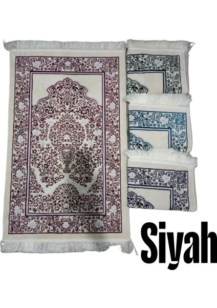 Klasik Çiçek Motifi Akrilik Polyester Kadife Desenli Namazlık Seccade (110X70)CM 700 gr