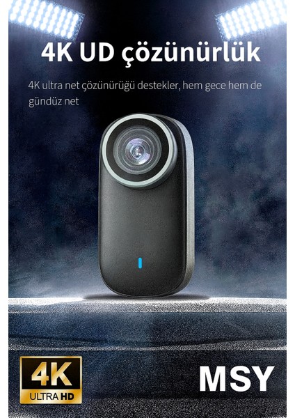 4K Hd Aksiyon Kamerası 1.47" Ekran Manyetik Klipsli Taşınabilir Video Kamera + Aksesuar Seti