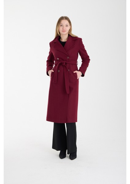 Bordo Kol Düğme Detaylı Regular Astarlı Kaban fırsatları