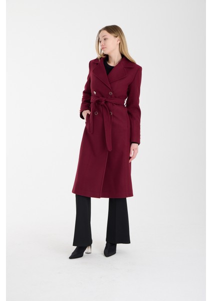 Bordo Kol Düğme Detaylı Regular Astarlı Kaban indirimleri