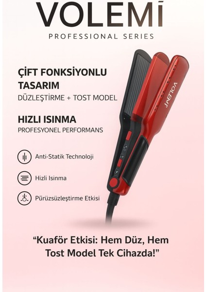 Çift Fonksiyonlu Profesyonel Saç Şekillendirici ve Tost Model Yapıcı