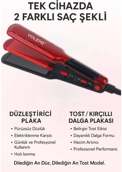 Çift Fonksiyonlu Profesyonel Saç Şekillendirici ve Tost Model Yapıcı fiyatları