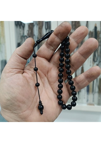 Küre Kesim Bilek Boy Sertifikalı Erzurum Oltu Taşı Tesbih 8 mm fırsatları