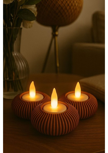 Dekoratif 3lü Muluk (Mumlar Dahil) 3D Printer-Esbodesign