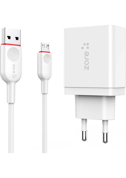 ​​tekno Grup Zore Xmac Serisi Zr-X2 Micro 2 In 1 Şarj Seti - Beyaz