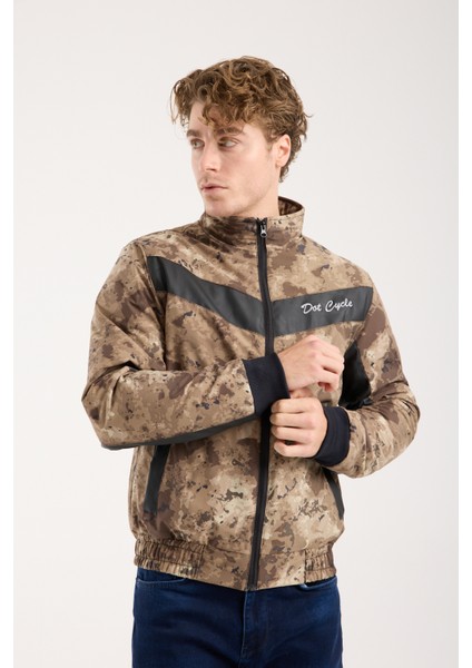 Ce Korumalı Kışlık Motosiklet Montu – Kamuflaj Desenli, Kapitone Iç Astarlı