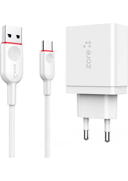 ​​tekno Grup Zore Xmac Serisi Zr-X2 Type-C 2 In 1 Şarj Seti - Beyaz