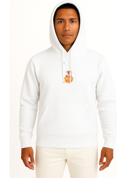 Kapüşonlu Anksiyete Çayı Göğüs Baskılı Unisex Sweatshirt