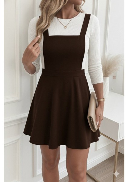 Kadın Askılı Sırttan Çapraz Detaylı Kısa Kiloş Kadife Mini Elbise indirimleri