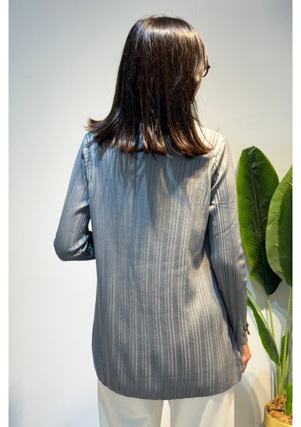 Aksesuar Detaylı Fitilli Triko Tunik 35041 Gri fırsatları