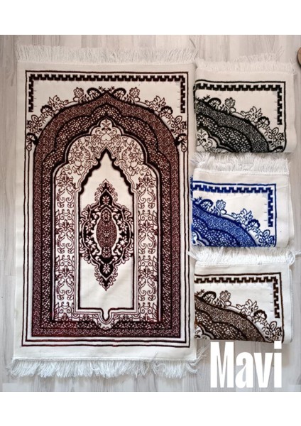 Süslü Fars Mihrap Motif Akrilik Polyester Kadife Desenli Namazlık Seccade (110X70)CM 700 gr