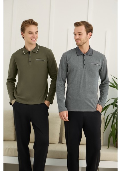 Erkek Uzun Kollu Polo Yaka Eşofman Takımı