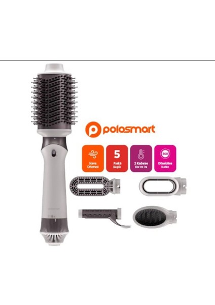 Hava Üflemeli 5'li Saç Şekillendirici Seti, Hediyeli, Pratik ve Çok Fonksiyonlu