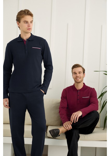Erkek Uzun Kollu Polo Yaka Eşofman Takımı