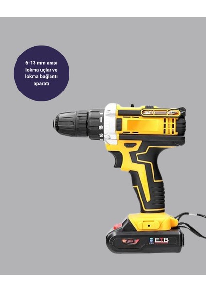 Çift Bataryalı Darbeli Şarjlı Matkap Seti – Metal Dişli, 24 Parça Aksesuar ve LED Işıklı modelleri