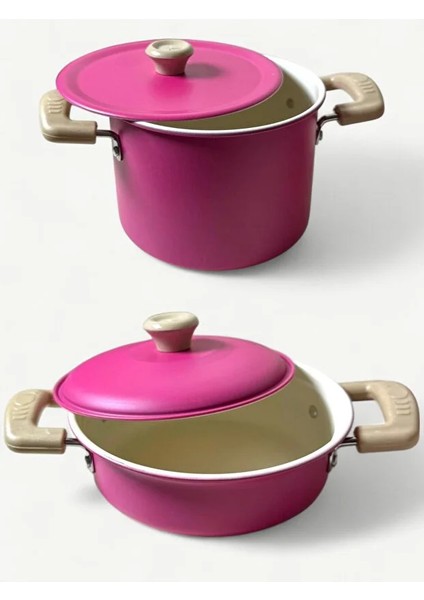 8 Parça Pembe Emaye Tencere Tava Seti-Evcilik Mutfak Tencere Tam Takım Oyuncak Seti Paslanmaz indirimleri