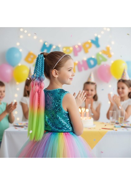 Bn ve Düz Salaş Örgülü Lastikli At Kuyruğu / ACM20