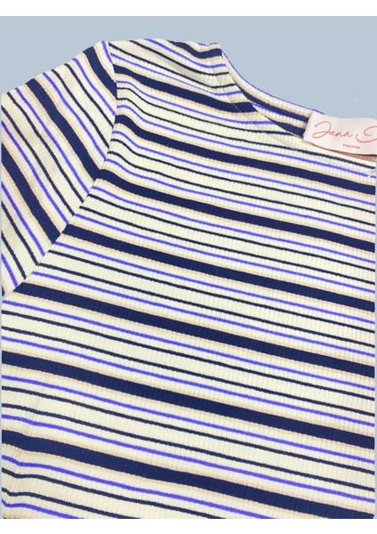 Kadın Bisiklet Yaka Full Esnek Çizgili Comfort Spor Şık Tasarım Yumoş Bluz indirimleri