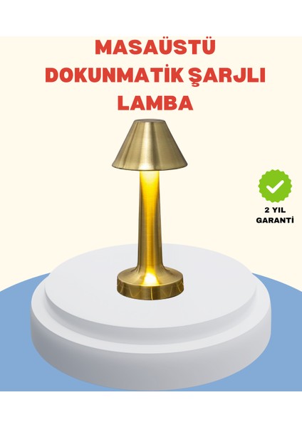 Şarjlı Masa Lambası 3 Işık Modu Kademesiz Karartma Metal Gövde