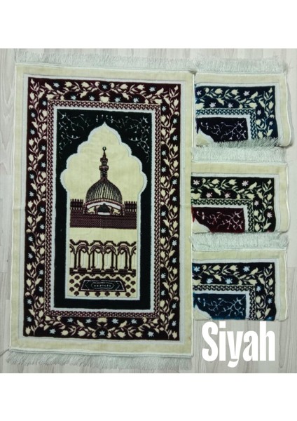 Islami Kubbe Motif Akrilik Polyester Kadife Desenli Namazlık Seccade (110X70)CM 700 gr