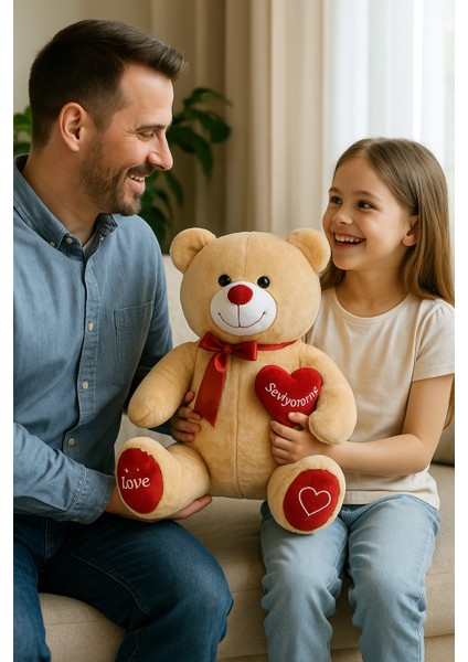 47 cm Kalpli Peluş Ayı – Seni Seviyorum Hediyelik Ayıcık | Sevgiliye Romantik Hediye fırsatları