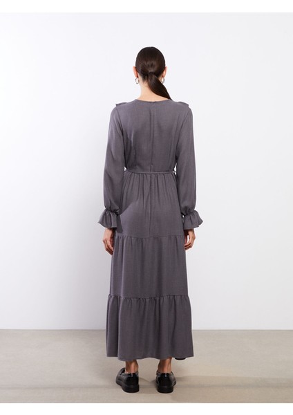 Yeni Sezon Bisiklet Yaka Düz Uzun Kollu Elbise indirimleri