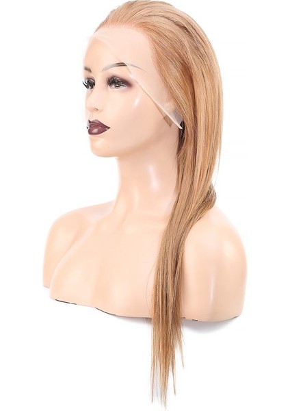 Düz Front Lace Gerçek Tül Peruk / Kumral / 60/65CM fırsatları
