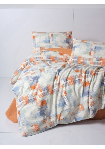 Flanel Nev Takımı Çift Kişilik Rina Kiremit
