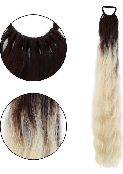 Lastik Tokalı At Kuyruğu Su Dalgalı / Kumral / Platin Ombre fiyatları