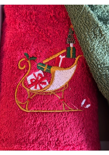 2'li Kutulu Yılbaşı Nakışlı Hediyelik Havlu 30X50 modelleri