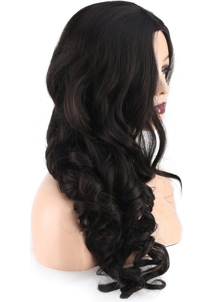 Dalgalı Perçemsiz Uzun Fiber Sentetik Peruk / Kestane modelleri