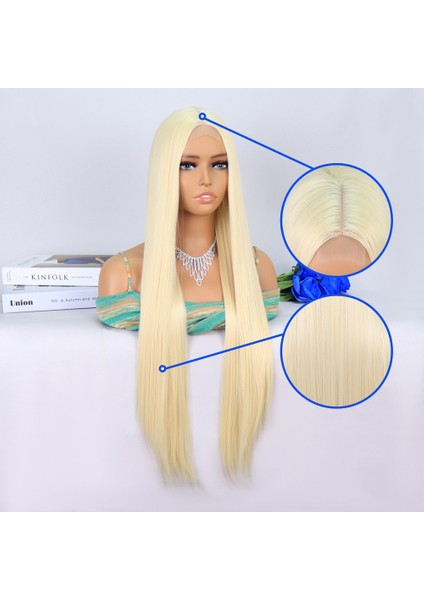 Platin Sarısı Ekstra Uzun Tül Peruk indirimleri