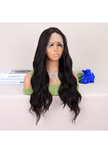 Koyu Kahverengi Su Dalgalı Yoğun Tül Peruk fiyatları