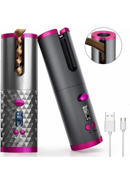 Kablosuz Taşınabilir LCD Seramik Saç Maşası ve Düzleştirici Set