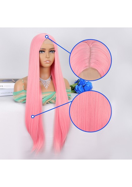 Şeker Pembesi Ekstra Uzun Tül Peruk indirimleri