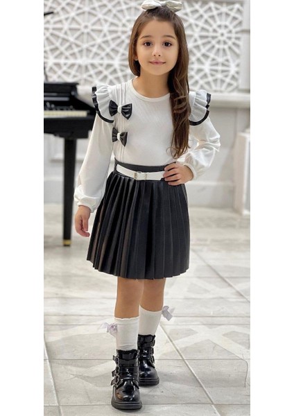 Deri Etekli Kız Çocuk Elbise fiyatları